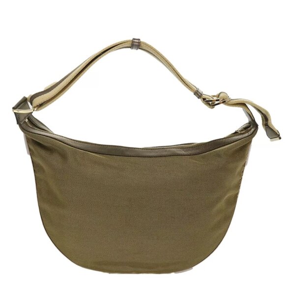 GUCCI Sherry Line Shoulder Bag Canvas Gold Auth ac1764 - Picture 3 of 16